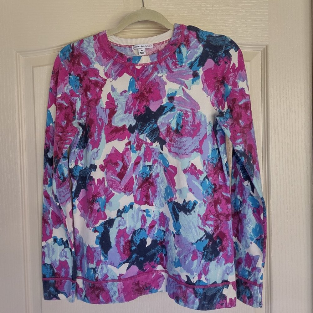 Isaac Mizrahi Live Casual Floral Sweater XS